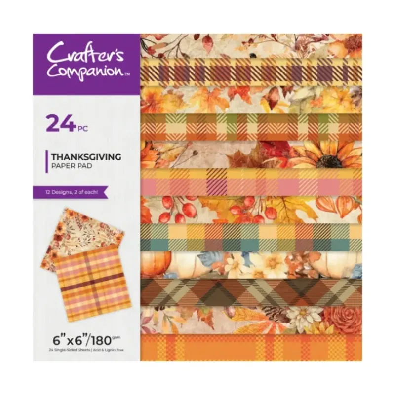 Crafters Companion Thanksgiving Collection 6 x 6 Paper Pad - Little Painter Art | Exploring the Endless Possibilities of Art| Shop All