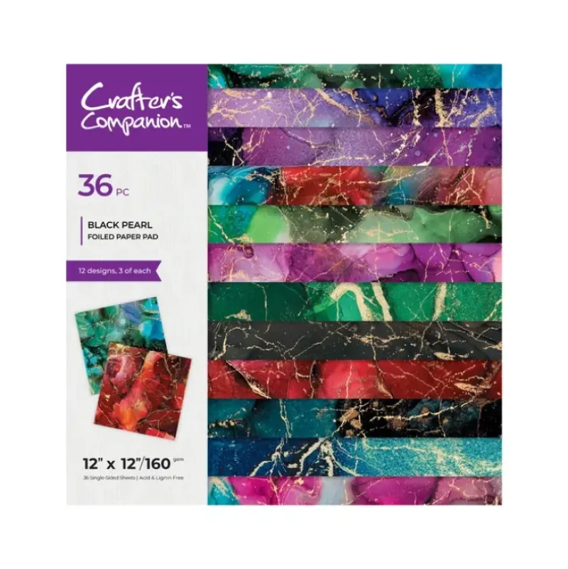 Crafter's Companion 12"x12" Paper Pad - Black Pearl - Little Painter Art | Exploring the Endless Possibilities of Art| Shop All