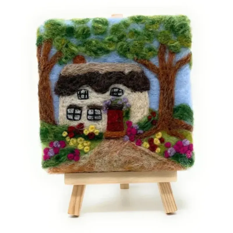 Crafty Kit Co. Needle Felting Kit - Thatched Cottage - Little Painter Art | Exploring the Endless Possibilities of Art| Shop All