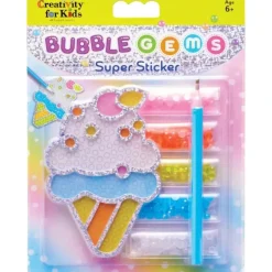 Creativity for Kids Bubble Gems Super Sticker - Ice Cream - Little Painter Art | Exploring the Endless Possibilities of Art| Shop All