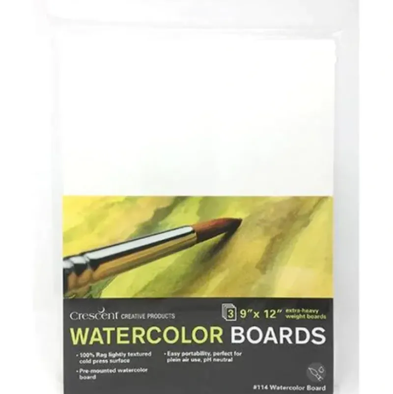 Crescent Cold Pressed Watercolour Board 3pk 9"x12" - Little Painter Art | Exploring the Endless Possibilities of Art| Brush