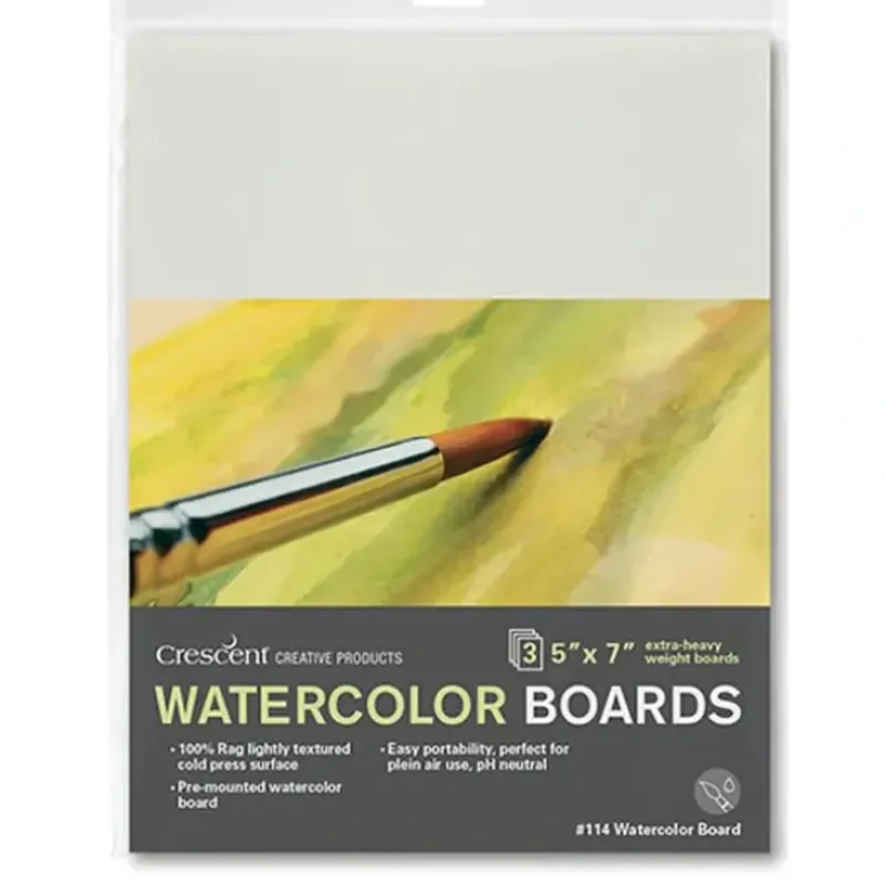 Crescent Cold Pressed Watercolour Board 3pk 5"x7" - Little Painter Art | Exploring the Endless Possibilities of Art| Brush