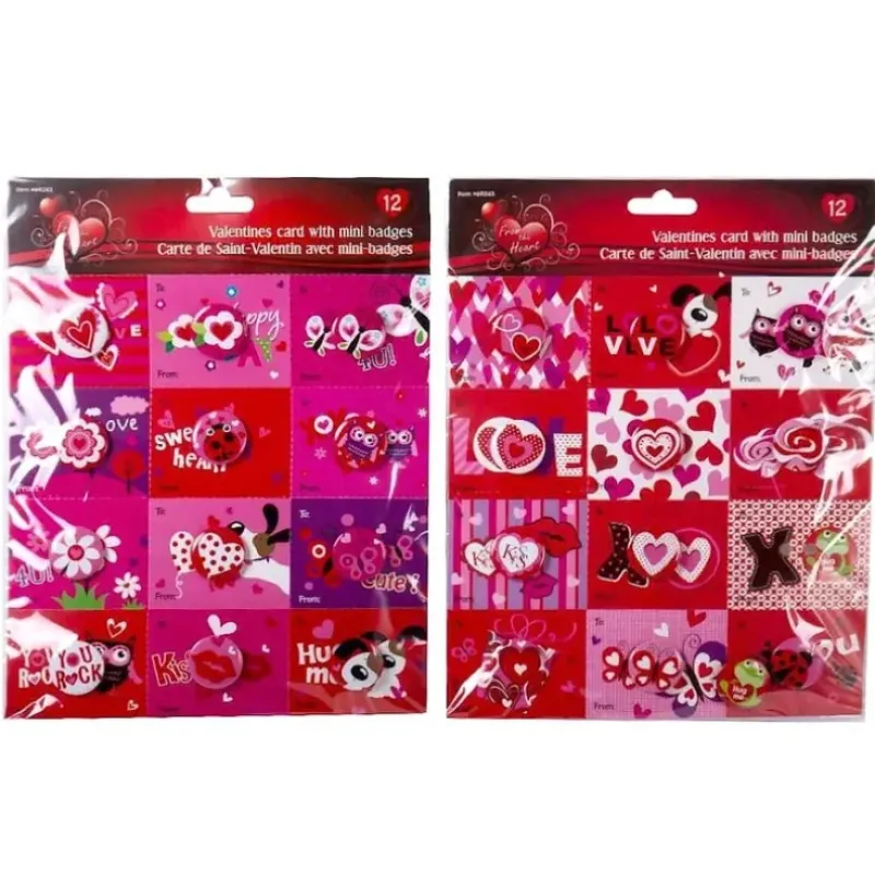 CTG From The Heart Valentine Cards & Mini Badges 12pk Assorted - Little Painter Art | Exploring the Endless Possibilities of Art| Hot
