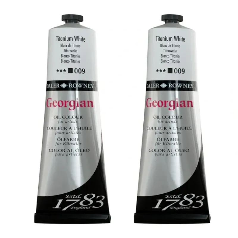Daler-Rowney Georgian Oil Colour - Titanium White TWIN PACK - 2 x 225ml - Little Painter Art | Exploring the Endless Possibilities of Art| Pigment