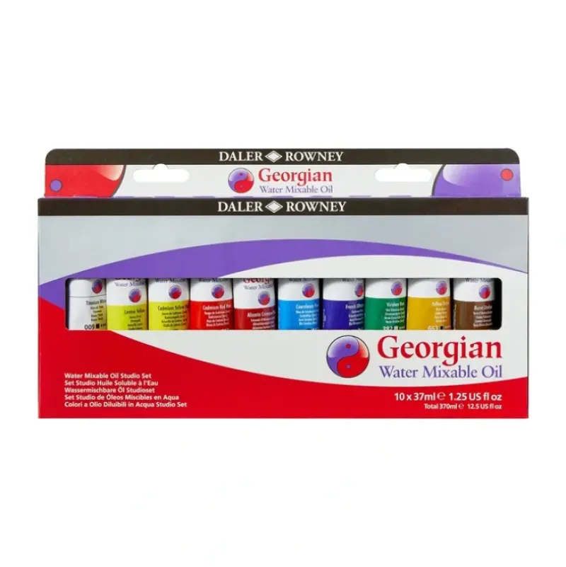 Daler-Rowney Georgian Water Mixable Oil Set - 10 x 37ml Tubes - Little Painter Art | Exploring the Endless Possibilities of Art| Pigment