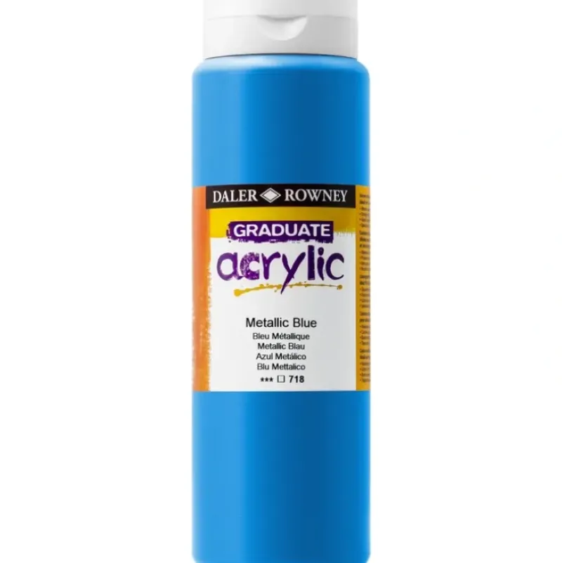 Daler-Rowney Graduate Metallic Acrylic Paint - 500ml - Little Painter Art | Exploring the Endless Possibilities of Art| Canvas