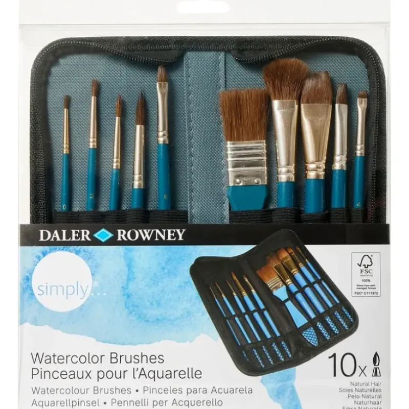 Daler-Rowney Simply Natural Hair Brush Zip Case - Little Painter Art | Exploring the Endless Possibilities of Art| Brush