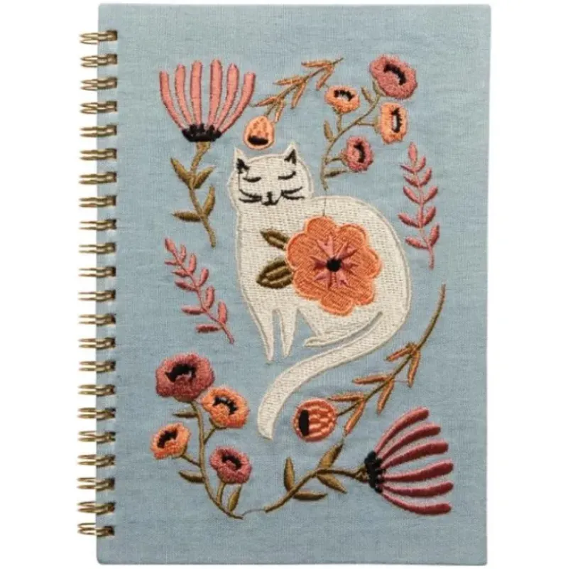 Danica Coil-Bound Notebook - Embroidered Catbloom - Little Painter Art | Exploring the Endless Possibilities of Art| Shop All