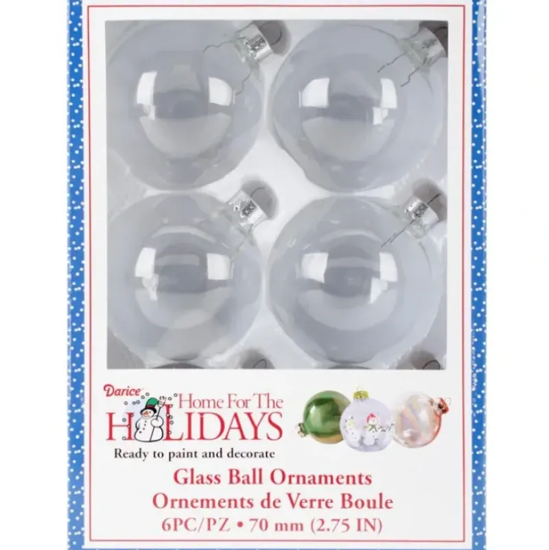 Darice Clear Glass Ornament Balls 6pk - Little Painter Art | Exploring the Endless Possibilities of Art| Hot
