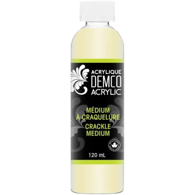 Demco EnCouleurs Acrylic Crackle Medium 120mL - Little Painter Art | Exploring the Endless Possibilities of Art| Brush