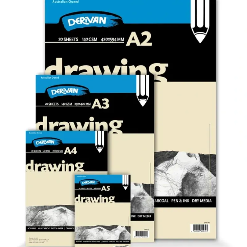 Derivan Drawing Pad White 140gsm 20 sheets - Little Painter Art | Exploring the Endless Possibilities of Art| Shop All