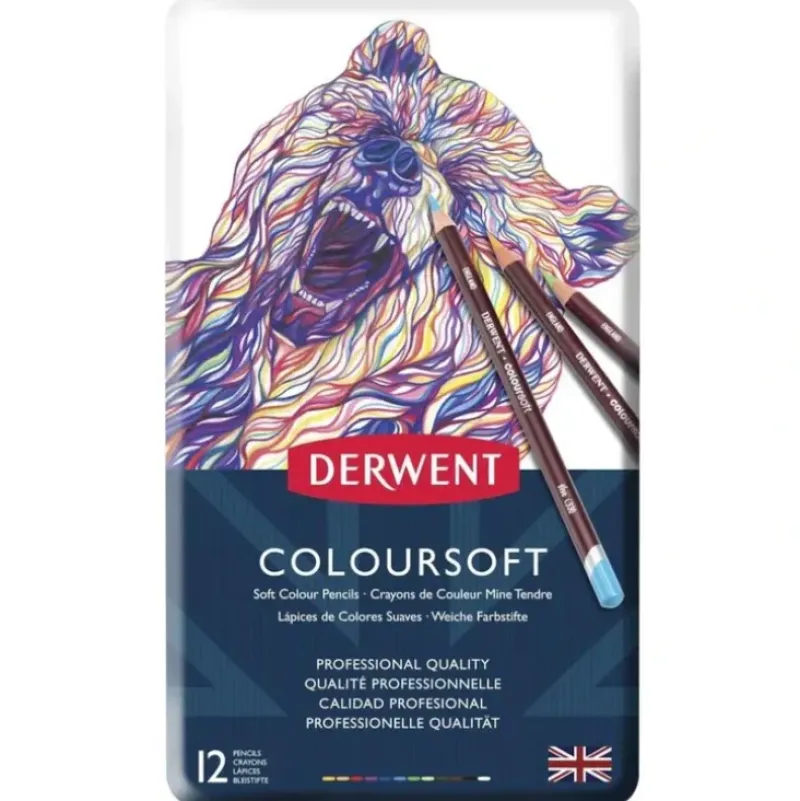 Derwent Coloursoft Pencil 12 Tin Set - Little Painter Art | Exploring the Endless Possibilities of Art| Shop All