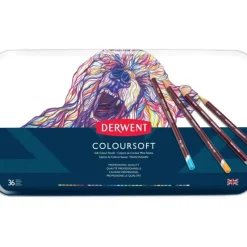 Derwent Coloursoft Pencils Tin - Set of 36 - Little Painter Art | Exploring the Endless Possibilities of Art| Shop All