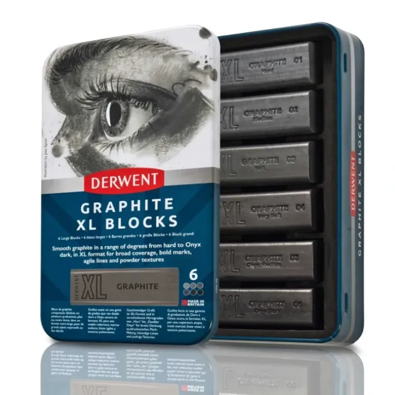 Derwent Graphite XL Blocks Tin of 6 - Little Painter Art | Exploring the Endless Possibilities of Art| Shop All