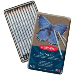 Derwent Metallic Colour Pencil 12 Tin Set - Little Painter Art | Exploring the Endless Possibilities of Art| Shop All
