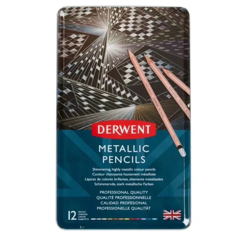 Derwent Metallic Pencils Set of 12 - Little Painter Art | Exploring the Endless Possibilities of Art| Pigment