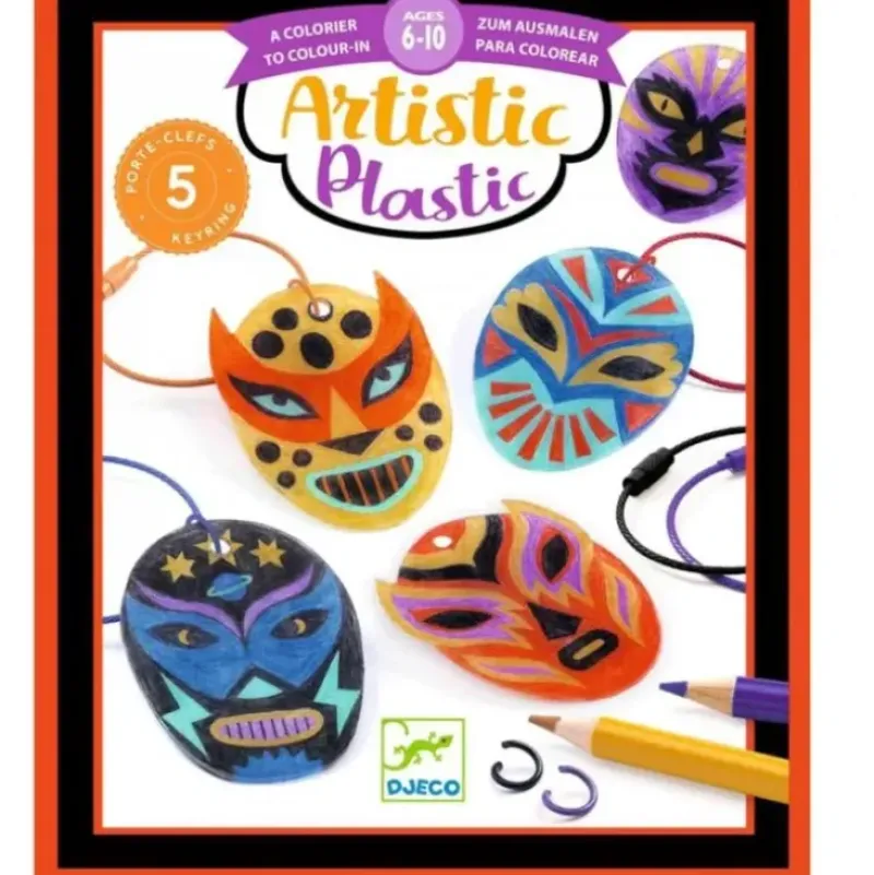 Djeco Artistic Plastic Wrestler Keyrings - Little Painter Art | Exploring the Endless Possibilities of Art| Shop All