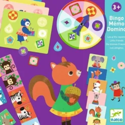 Djeco Bingo-Memo-Domino Game - Little Friends - Little Painter Art | Exploring the Endless Possibilities of Art| Shop All