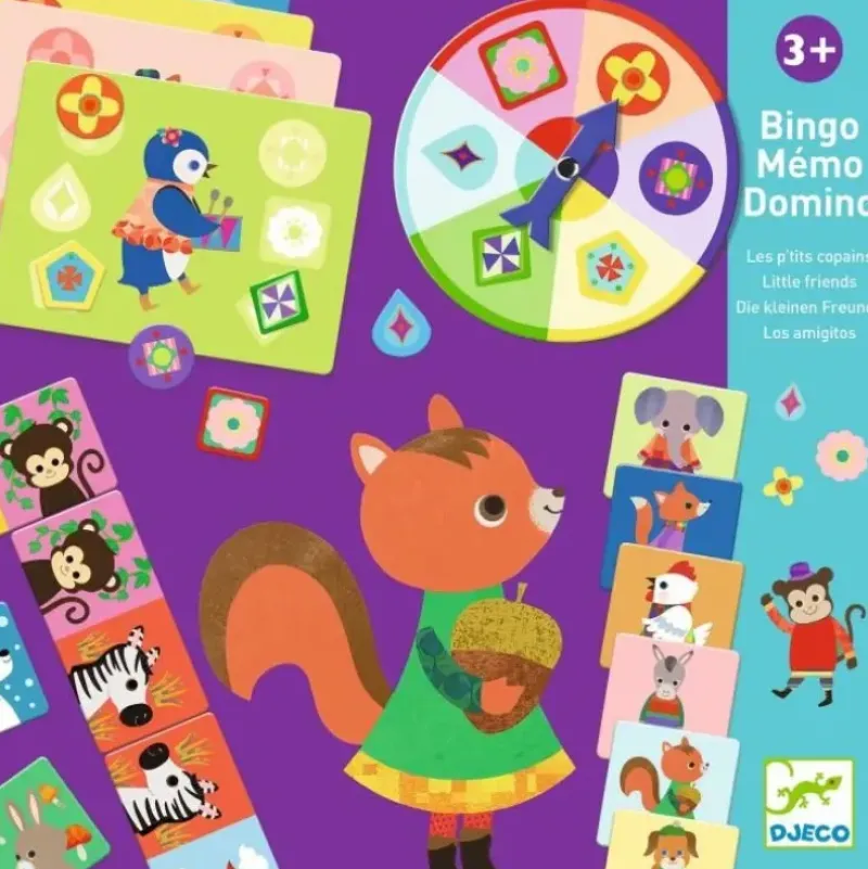 Djeco Bingo-Memo-Domino Game - Little Friends - Little Painter Art | Exploring the Endless Possibilities of Art| Shop All