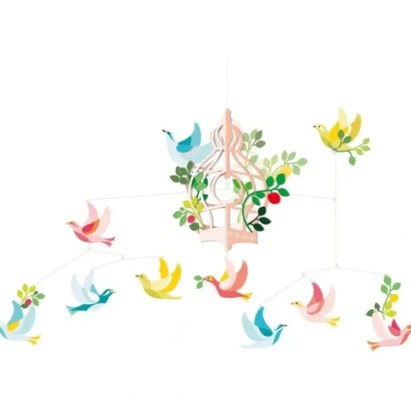 Djeco Birdcage & Flying Birds Mobile - Little Painter Art | Exploring the Endless Possibilities of Art| Shop All