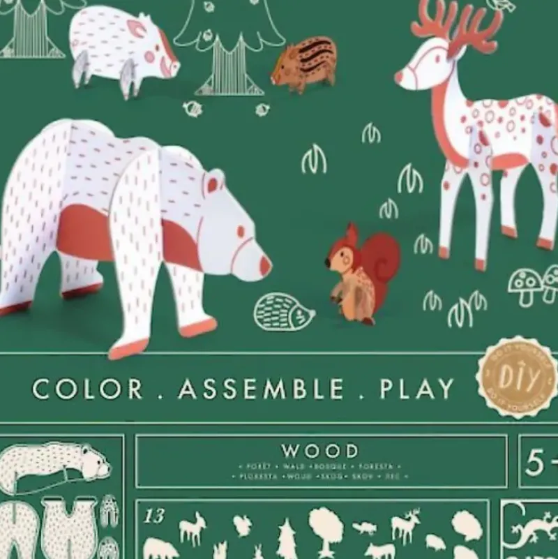 Djeco Colour & Assemble - Forest - Little Painter Art | Exploring the Endless Possibilities of Art| Shop All