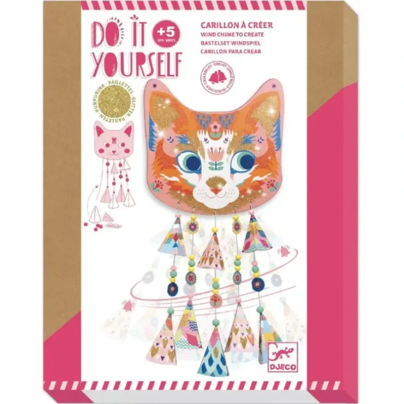 Djeco DIY Wind Chimes Kit - Kitty - Little Painter Art | Exploring the Endless Possibilities of Art| Shop All