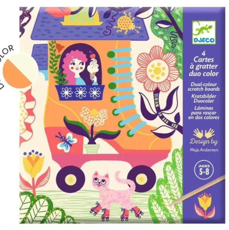 Djeco Scratch Art Kit - Wacky Houses - Little Painter Art | Exploring the Endless Possibilities of Art| Shop All