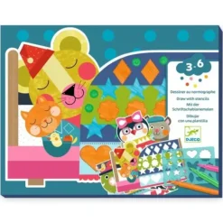 Djeco Stencil Colouring Kit - Neat But Fun - Little Painter Art | Exploring the Endless Possibilities of Art| Shop All