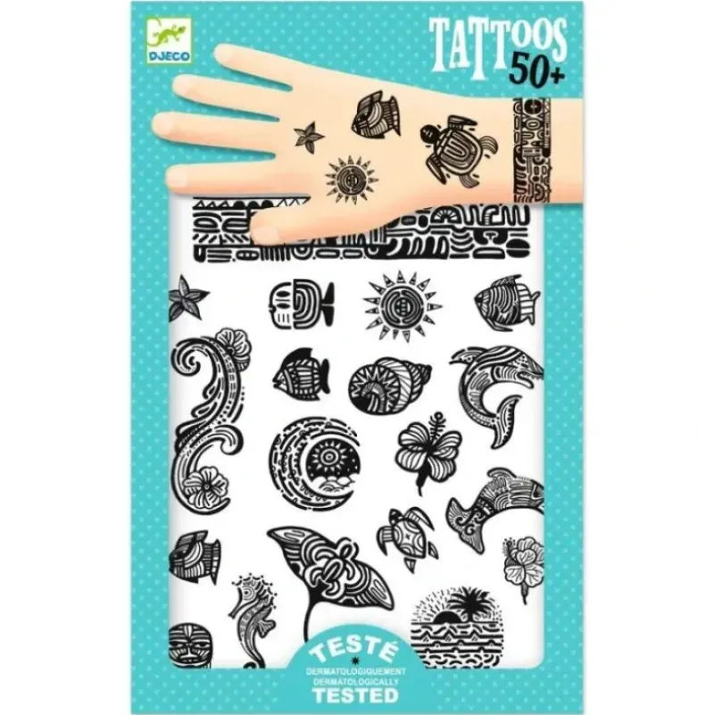 Djeco Temporary Tattoos - Polynesia - Little Painter Art | Exploring the Endless Possibilities of Art| Shop All