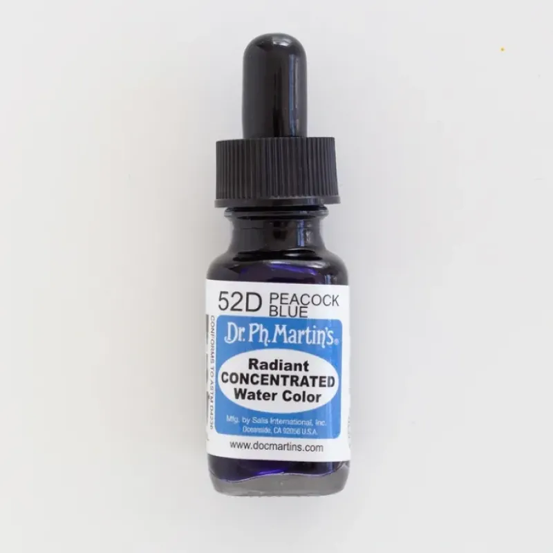 Brush^Dr. Ph. Martins Radiant Concentrated 52D Peacock Blue - Little Painter Art | Exploring the Endless Possibilities of Art