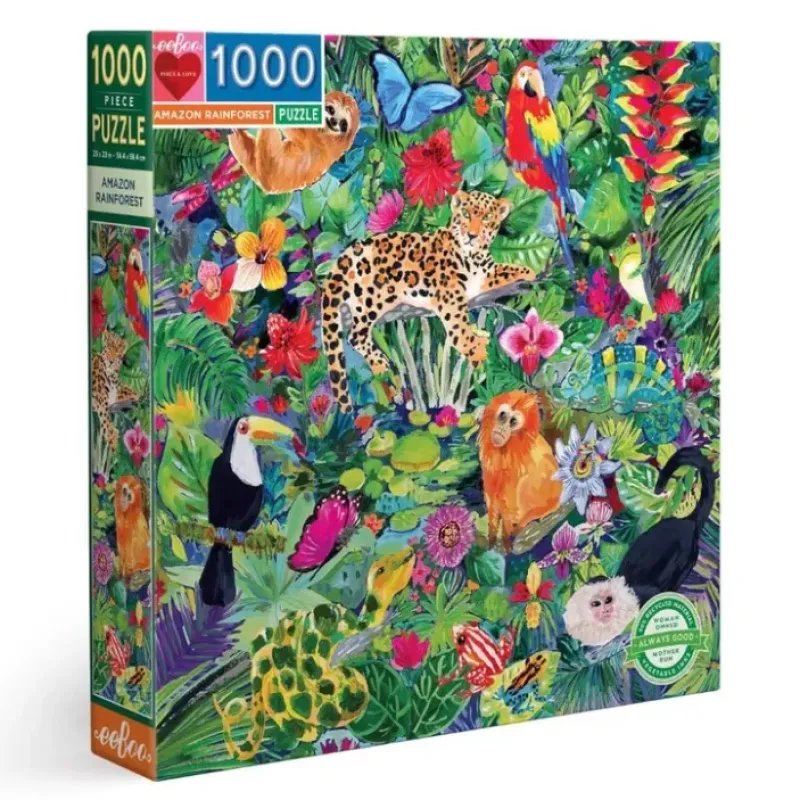 Hot^eeBoo 1000pc Puzzle - Amazon Rainforest - Little Painter Art | Exploring the Endless Possibilities of Art