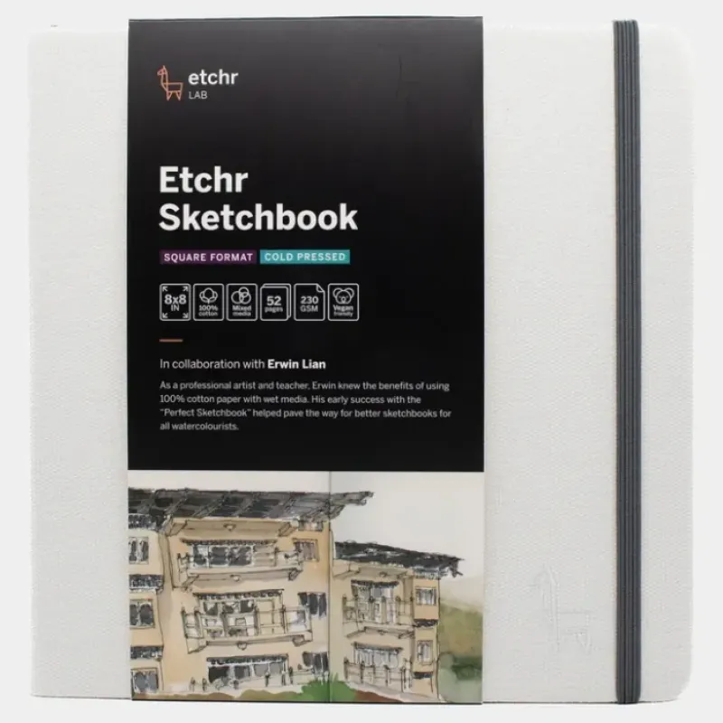 Shop All^Etchr sketchbook Square 8" Cold Pressed - Little Painter Art | Exploring the Endless Possibilities of Art
