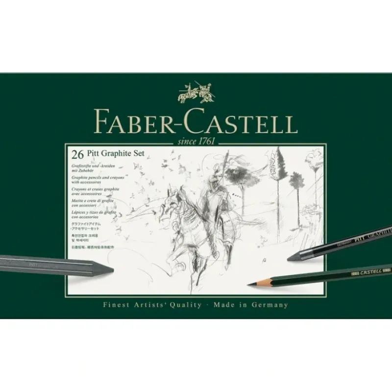 Brush^Faber-Castell Pitt Graphite Tin - Set of 26 Pencils and Accessories - Little Painter Art | Exploring the Endless Possibilities of Art