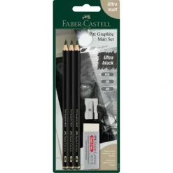 Shop All^Faber-Castell Pitt Graphite Matt Pencil Set - Ultra Black HB, 2B, 4B and Accessories - Little Painter Art | Exploring the Endless Possibilities of Art