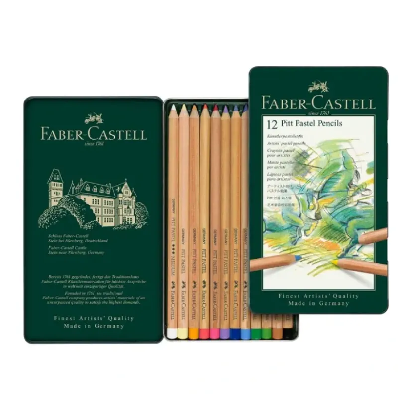 Pigment^Faber-Castell Pitt PASTEL Pencil Metal Tin of 12 Pencils - Little Painter Art | Exploring the Endless Possibilities of Art