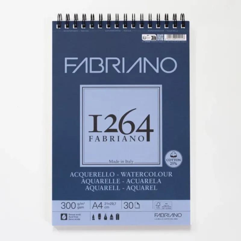 Shop All^Fabriano 1264 aquarelblok met spiraal 30 vellen 300gr /m 21x29,7cm (A4) - Little Painter Art | Exploring the Endless Possibilities of Art