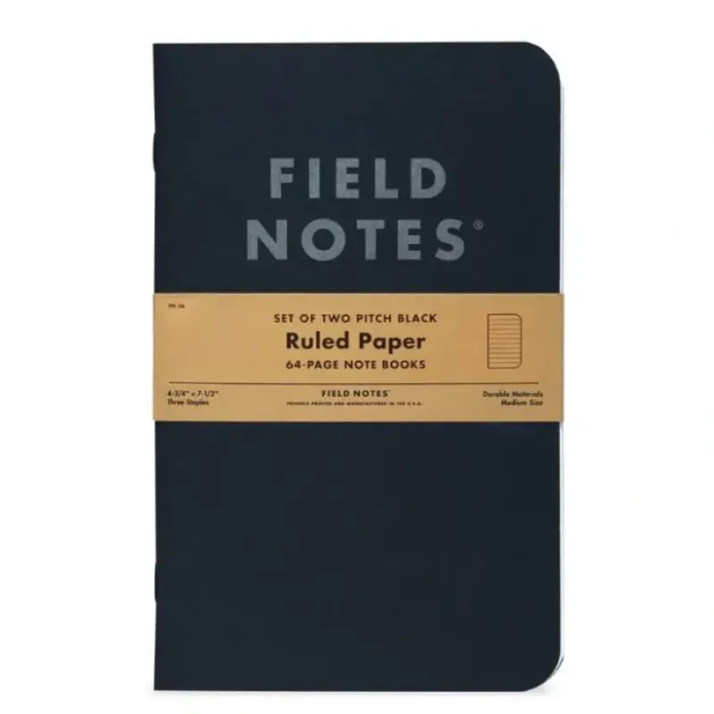 Hot^Field Notes Pitch Black Notebooks 2pk Ruled - Little Painter Art | Exploring the Endless Possibilities of Art