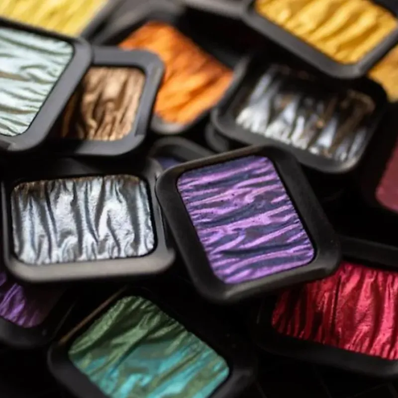 Brush^Finetec Mica Pearlescent Watercolour Pans - Little Painter Art | Exploring the Endless Possibilities of Art