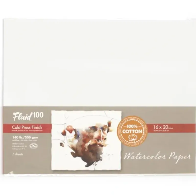 Shop All^Fluid100 Cold Pressed Watercolour Paper 5pk 16"x20" 140lb - Little Painter Art | Exploring the Endless Possibilities of Art