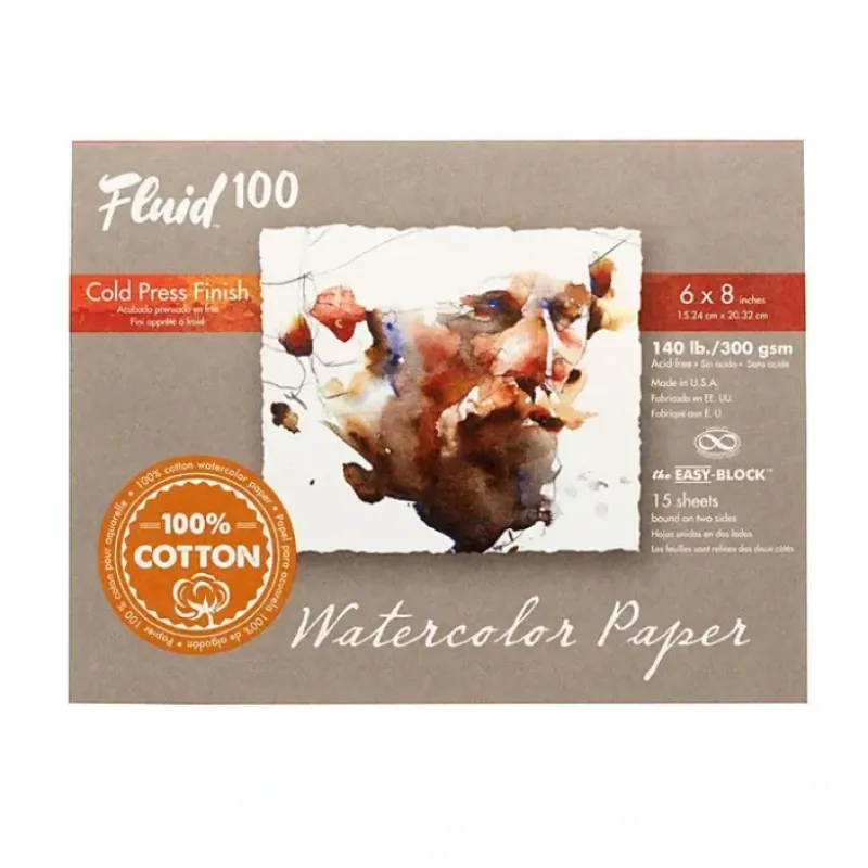 Shop All^Fluid100 Cold Pressed Watercolour Block 6"x8" 140lb - Little Painter Art | Exploring the Endless Possibilities of Art