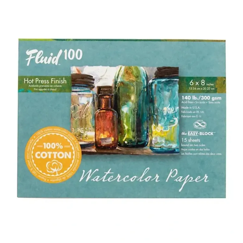 Shop All^Fluid100 Hot Pressed Watercolour Block 6"x8" 140lb - Little Painter Art | Exploring the Endless Possibilities of Art