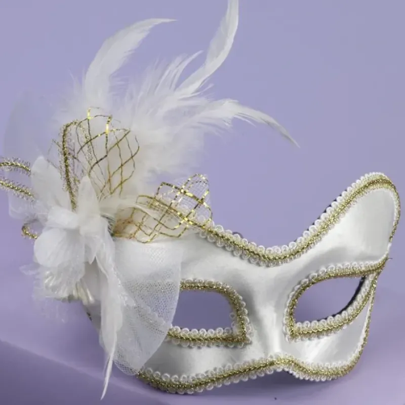 Shop All^Forum Novelties White Feather Satin Mask - Little Painter Art | Exploring the Endless Possibilities of Art