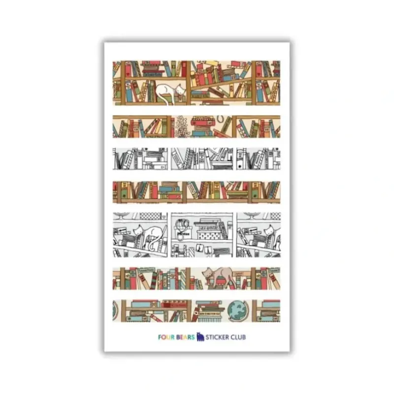 Four Bears Sticker Pack - Books, Washi-Look - Little Painter Art | Exploring the Endless Possibilities of Art| Shop All