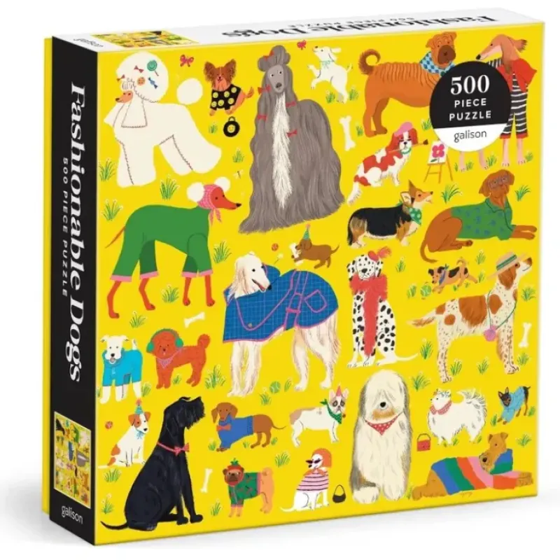 Shop All^Galison 500pc Puzzle - Fashionable Dogs - Little Painter Art | Exploring the Endless Possibilities of Art