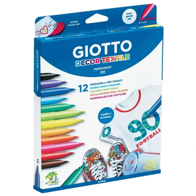 Brush^Giotto Decor Textile - Fabric Paint Markers - Set of 12 - Little Painter Art | Exploring the Endless Possibilities of Art
