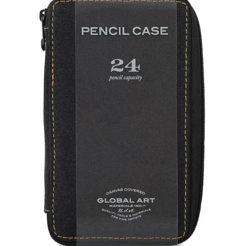 Global Art Canvas Pencil Case - Black - Little Painter Art | Exploring the Endless Possibilities of Art| Canvas