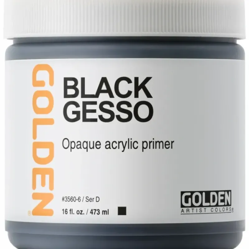 Shop All^GOLDEN Black Gesso - 473ml (16oz) - Little Painter Art | Exploring the Endless Possibilities of Art