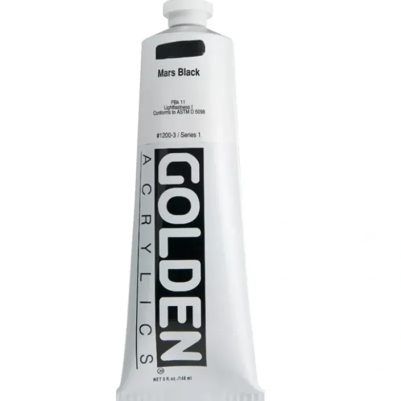 Pigment^Golden Heavy Body Acrylic Paint 5oz Mars Black - Little Painter Art | Exploring the Endless Possibilities of Art