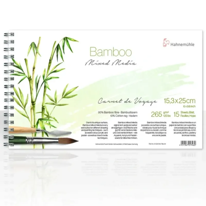 Shop All^Hahnemhle Bamboo Carnet de Voyage Mixed Media Pad 265gsm (125lb) 15.3 x 25cm - Little Painter Art | Exploring the Endless Possibilities of Art