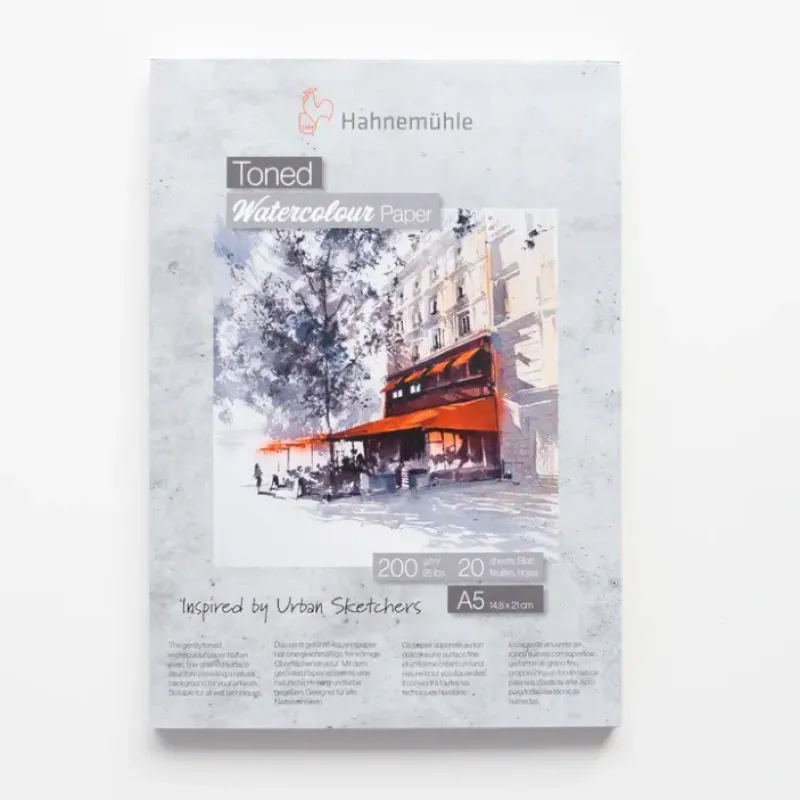Shop All^Hahnemuhle Toned Watercolour Block Grey A5 200g 20 sheets - Little Painter Art | Exploring the Endless Possibilities of Art